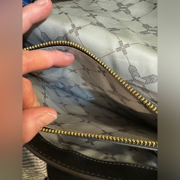 Aimee Kestenberg black leather purse with leopard print trim and stud details - Picture 10 of 16